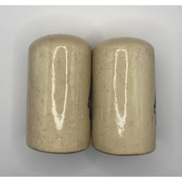 Folk Art Ceramic Blue & Cream Raggedy Ann Andy Dolls Salt & Pepper Shaker Set - Picture 5 of 5